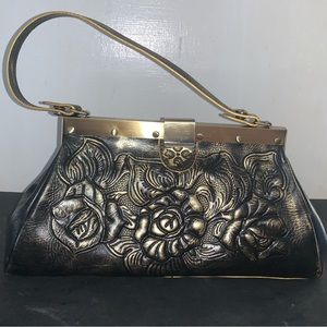 Patricia Nash Ferrara Tooled Leather Frame Satchel